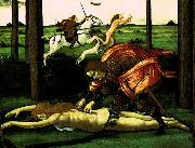 BOTTICELLI, Sandro The Story of Nastagio degli Onesti (detail of the second episode)  dghg oil painting artist